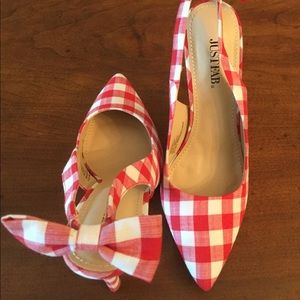Red Plaid Slingback, BNWOB